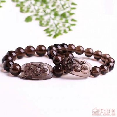 天然冰種黑曜石八大守護(hù)神手鏈 本命佛情侶款，來自廠家的人文工藝傳承